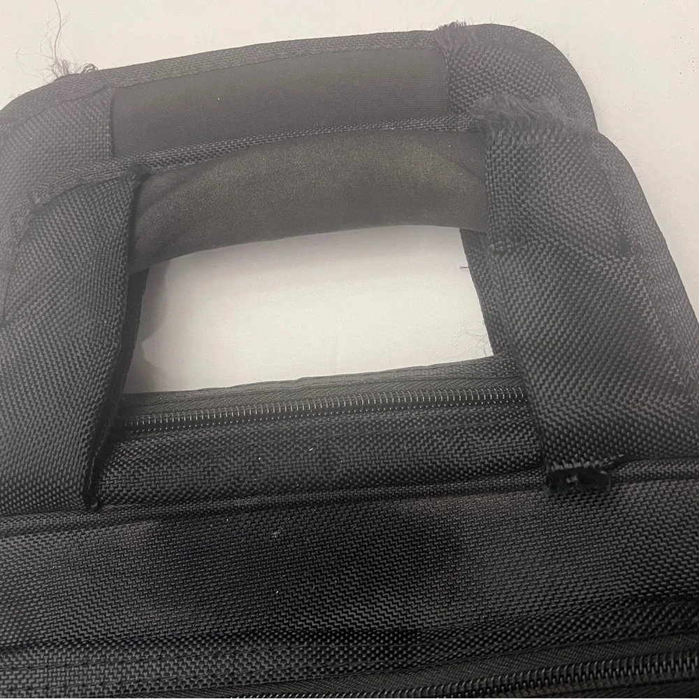 Dark Black Large Sturdy Multi Compartment Laptop Bag by Dell with Strap
